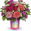 This feisty hot pink cylinder filled with shades of pink, and if