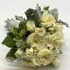 A lush mix of whites and creams, with dusty miller accent and