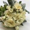 A lush mix of whites and creams, with dusty miller accent and