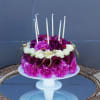 Floral cake including fresh flowers and candles. CUSTOMER CAN CHOOSE ANY COLOR.