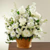 Let this exquisite composition of beautiful white blossoms deliver your sympathy and