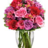 Red and pink flowers bouquet 