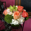 Freshest blooms of hydrangeas roses and cymbidium orchids in a contemporary style