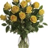 Hello yellow! Two dozen big, bold, sunshiney roses are the surest way