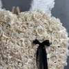 Nice Arranged Large Size Heart Filled with White Roses and Angel Wings