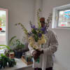 Beautiful white and blue hand tied bouquet for any occasion and graduation