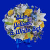 Celebrate your grad with this bright assortment of blue, yellow, &amp; white