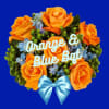 Celebrate your grad with this bright assortment of orange and blue flowers
