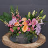 Soft and sweet pastel colors of lily, rose, snapdragon, succulent... and nice