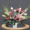 Soft and sweet pastel colors of lily, rose, snapdragon, succulent... and nice