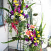 This creative easel depicts the love of gardening.  Mixed colors with