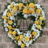 Yellow and white flowers help to provide a peaceful and pure setting