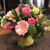 Hydrangeas, Roses, Tulips, Gerbera daisies, Alstroemeria 
