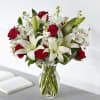 lilies, roses, alstroemeria