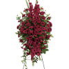 Express your heartfelt sympathies with this magnificent spray of all-red floral favorites.
