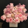 Roses, spray roses, orchids, hydrangeas in vase