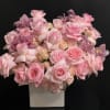 Roses, spray roses, orchids, hydrangeas in vase