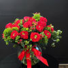 24 Roses green roses, dianthus , Green Foliage, Crystal Fish Tank