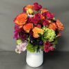 This design is full of life and color. All the flowers used