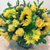 This monochromatic arrangement can make anybody feel a little more cheerful. Fresh