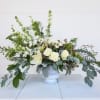 Lots of natural flow in this arrangement of green and white. 
With