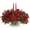 Bring a warm glow to holiday d&eacute;cor with this radiant centerpiece of