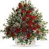 Beautifully arranged in a pretty-meets-practical stoneware serving dish, this festive, tree-inspired arrangement