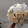 Royal white phalaenopsis orchid, white roses, carnations and baby&#039;s breath well rounded