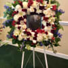 enjoy this beautiful custom red,white,and blue memorial spray