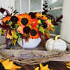 Elegant autumn in a contemporary white container 