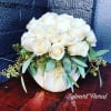 This Cutie includes Creamy Roses, Green Eucalyptus Leaves with a fancy modern