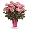 Perfectly pink! Beautifully simple, this exquisite mix of soft pink roses and