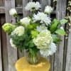a garden bouquet of only greens and whites. This is a go-to
