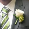 White rose and green hydrangea
