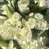 Shades of whites and greens in compact vase