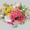Variety of different colored roses and spray roses. Beautiful colors! Look great
