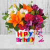 Get the party started with this beautiful birthday bouquet! Trimmed in curling