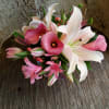 An all pink and blush design, monochromatic, fresh and clean mixed pink