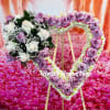 Funeral - Medium Heart With Purple And White Roses