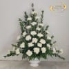 Simple Love Urn of beautiful, fragrant white carnations and lush accent greens