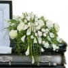 Elegant Love Casket Spray. In white as pictured, we can change colors