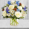 Inspired by winter&rsquo;s cool blue &amp; white landscape, our delightful arrangement delivers