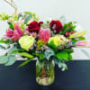 Lilies, Green+Red Rose, Protea, Daisies, Snapdragon, Alstroemeria, Gerbera Daisy