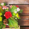 All aboard for Christmas fun! This sweet metal sled joyfully delivers a