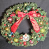 Santa wreath with bow and decorations
