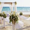 Single floral arrangement that includes calla lillies and daisies. 