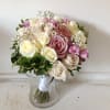 Beautiful pale pastel colors roses hand tied round presentation bouquet, can be