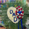 Custom DAD Funeral Heart of Flowers.