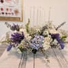 beautiful blue Agapanthus, Delphinium, hydrangea and white daisies, hydrangea &amp; Delphinium in