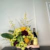 An assortment of lux floral boxes, and gift baskets  perfect for
